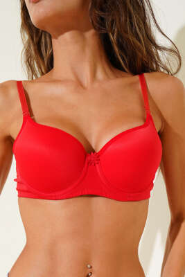 Balenli Düz Sütyen Kırmızı - Yılın Fırsatı