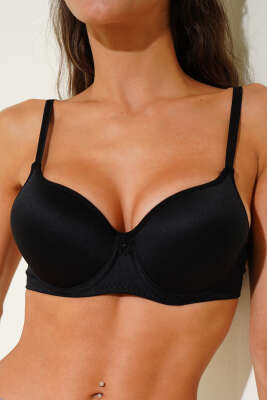 Balenli Düz Sütyen Siyah - Yılın Fırsatı