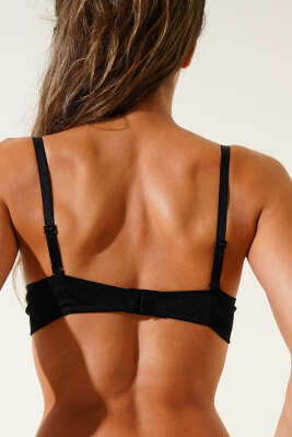 Balenli Düz Sütyen Siyah - Yılın Fırsatı