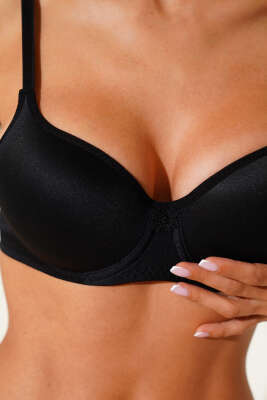 Balenli Düz Sütyen Siyah - Yılın Fırsatı