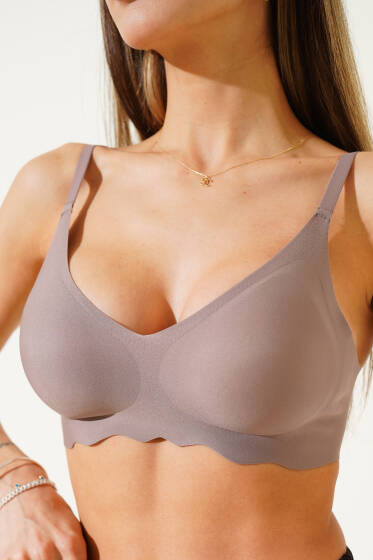 Balensiz Görünmez Sıfır His Ziro Gram Sütyen Vizon - Toparlayıcı Sütyen / Minimizer Sütyen