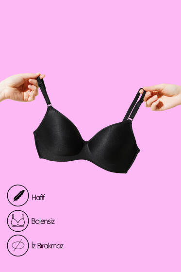Balensiz Yok Gibi Sütyen Siyah - Balensiz Sütyen