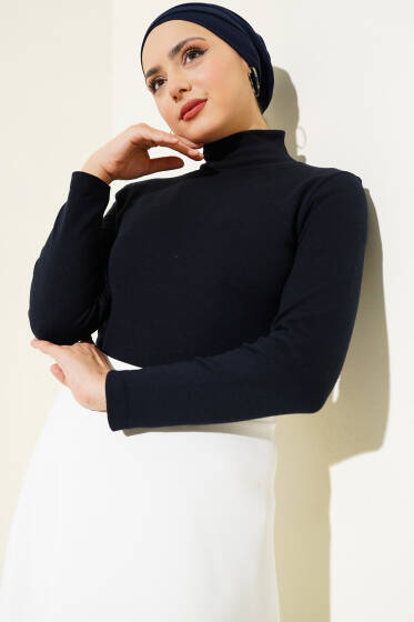 Balıkçı Yaka Basic Body Lacivert - Bluz