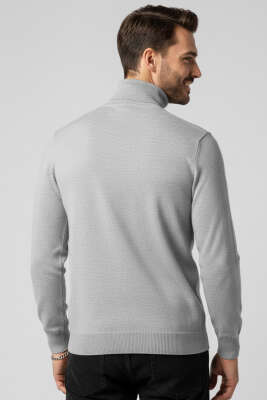 Balıkçı Yaka Basic Erkek Triko Kazak Gri - Erkek Kazak