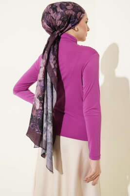 Balıkçı Yaka Büzgülü Bluz Menekşe - Bluz