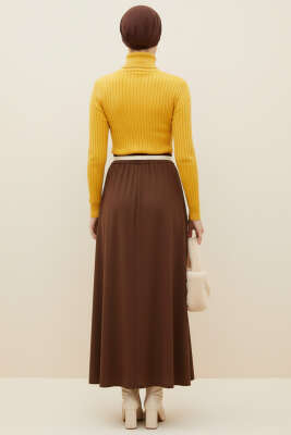 Balıkçı Yaka Fitilli Triko Kazak Sarı - Yılın Fırsatı