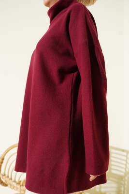 Balıkçı Yaka Selanik Tunik Bordo - Tunik
