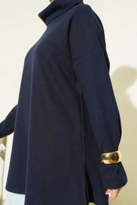 Balıkçı Yaka Selanik Tunik Lacivert - İkili Takım