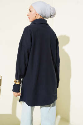 Balıkçı Yaka Selanik Tunik Lacivert - Yılın Fırsatı