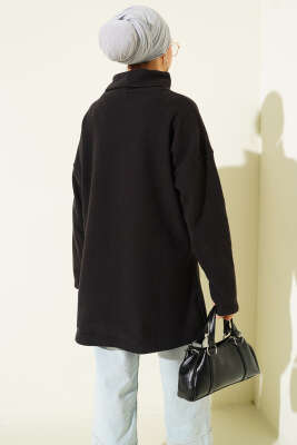 Balıkçı Yaka Selanik Tunik Siyah - Yılın Fırsatı