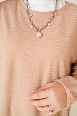 Balıksırtı Örme Tunik Camel - Tunik