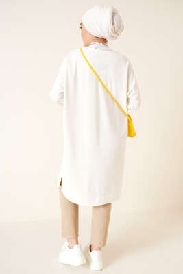 Balıksırtı Örme Tunik Ekru - Tunik