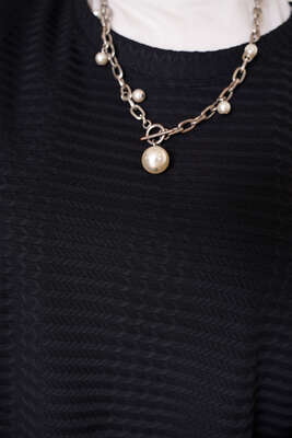 Balıksırtı Örme Tunik Siyah - Tunik