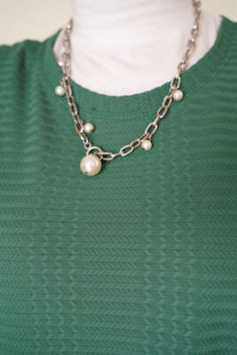 Balıksırtı Örme Tunik Zümrüt Yeşili - Tunik