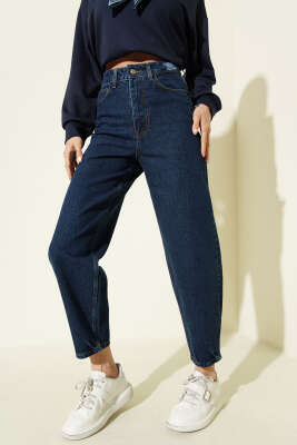 Balon Kesim Dar Paça Kot Pantolon Mavi - Kadın Giyim Modelleri