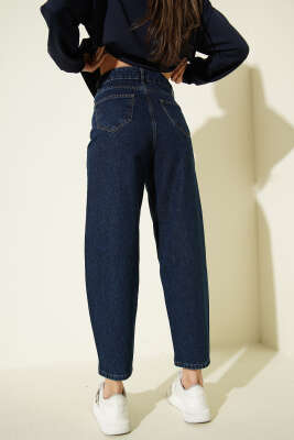 Balon Kesim Dar Paça Kot Pantolon Mavi - Kadın Giyim Modelleri