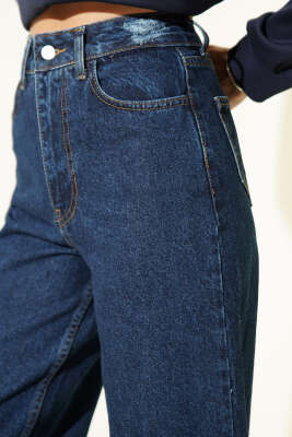 Balon Kesim Dar Paça Kot Pantolon Mavi - Kadın Giyim Modelleri