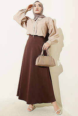 Balon Kol Basic Kısa Gömlek Bej - Gömlek