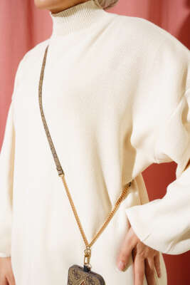 Balon Kol Basic Triko İkili Takım Bej - Triko İkili Takım