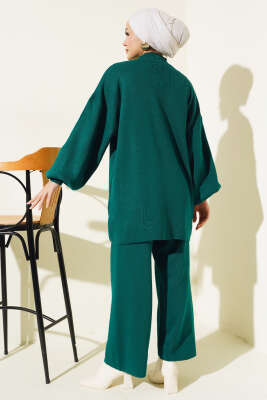 Balon Kol Basic Triko İkili Takım Zümrüt - Triko İkili Takım