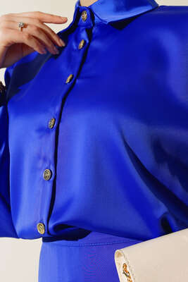 Balon Kol Etekli Etekli Takım Saks - İKİLİ TAKIM