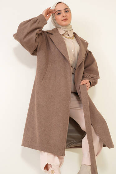 Balon Kol Kaşe Kaban Vizon - Kaban