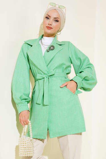 Balon Kol Keten Kap Neon Yeşil - Kaban