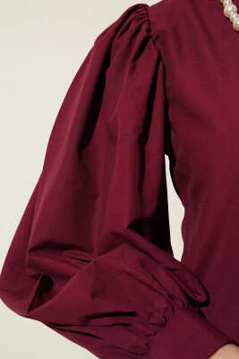 Balon Kol Kısa Gömlek Bordo - 300-500 TL Ürünler