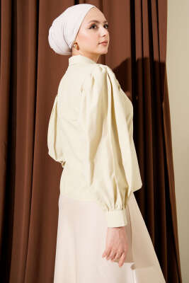 Balon Kol Kısa Gömlek Nefti - Gömlek