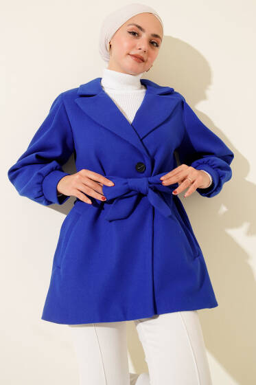 Balon Kol Kısa Kaşe Kaban Saks - Kaban