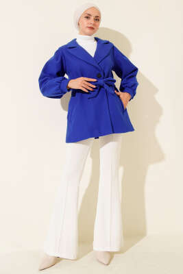 Balon Kol Kısa Kaşe Kaban Saks - Kaban