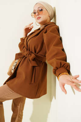 Balon Kol Kısa Kaşe Kaban Taba 