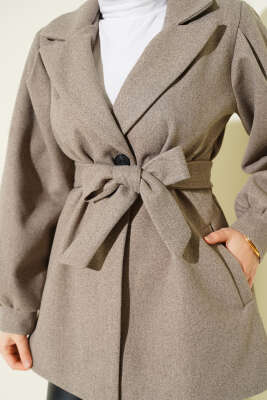 Balon Kol Kısa Kaşe Kaban Vizon - Kaban