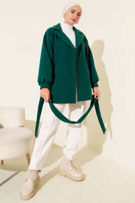 Balon Kol Kısa Kaşe Kaban Zümrüt - Kaban