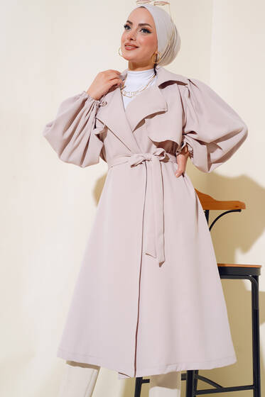 Balon Kol Kuşaklı Kap Taş - Dış Giyim&Mont