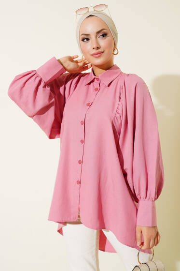 Balon Kol Salaş Gömlek Gül Kurusu - Gömlek