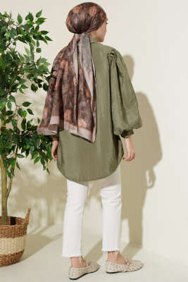 Balon Kol Salaş Paraşüt Gömlek Haki - Gömlek