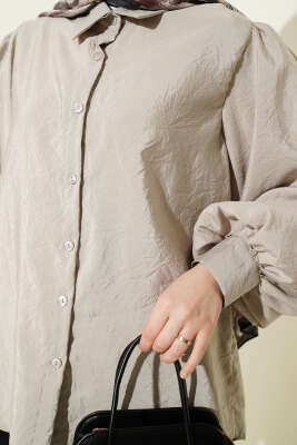 Balon Kol Salaş Paraşüt Gömlek Taş - Gömlek