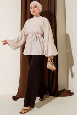 Balon Kol Tensel Tunik Bej - 500-700 TL Ürünler