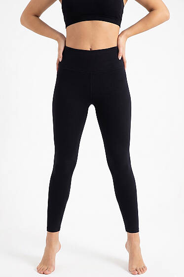 Bambu Kadın Battal Uzun Tayt Siyah - Spor Tayt