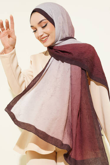 Bambu Kraş Degrade Şal Acı Kahve -08 - Başörtüsü