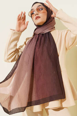 Bambu Kraş Degrade Şal Camel -15 - ŞEHRİ ŞAL