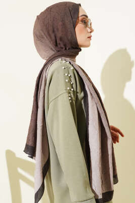 Bambu Kraş Degrade Şal Koyu Haki -04 - Başörtüsü