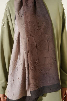 Bambu Kraş Degrade Şal Koyu Haki -04 - Başörtüsü