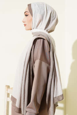 Bambu Kraş Degrade Şal Kum Bej -06 - Başörtüsü