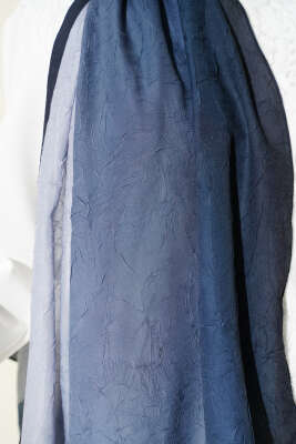 Bambu Kraş Degrade Şal Lacivert -10 - Başörtüsü