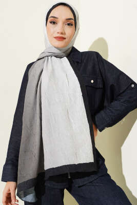Bambu Kraş Degrade Şal Lacivert Taş -05 - Başörtüsü