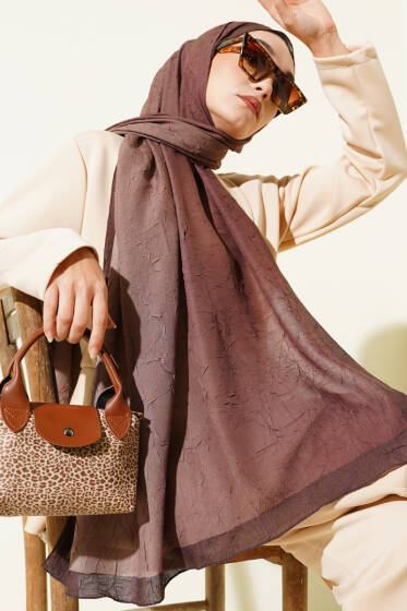 Bambu Kraş Degrade Şal Latte -13 - Başörtüsü