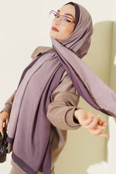 Bambu Kraş Degrade Şal Mürdüm -12 - Başörtüsü