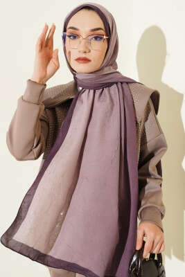 Bambu Kraş Degrade Şal Mürdüm -12 - Başörtüsü